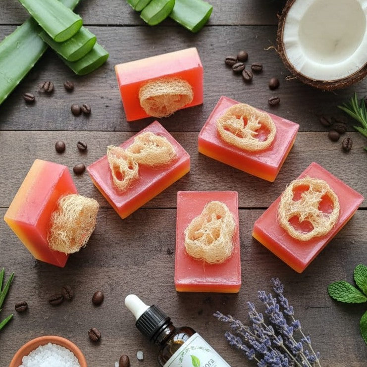 ORGANIC LOOFAH SOAP for Body Scrubbing and Detan