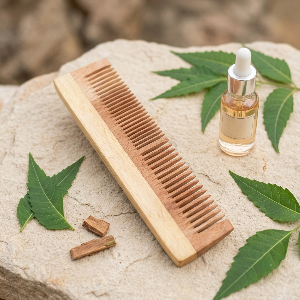 NEEM WOOD COMB (Dual Tooth) - Detangling, Frizz Control and Improved Scalp Health
