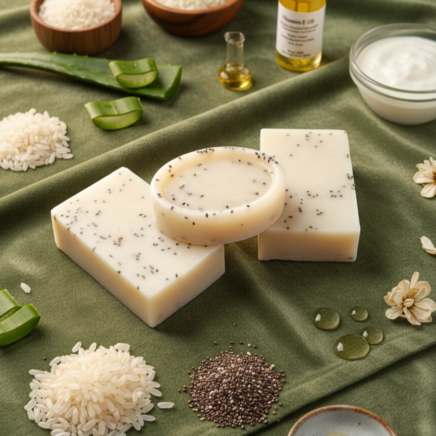 RICE & CHIA SEED HERBAL SOAP [Best Seller]