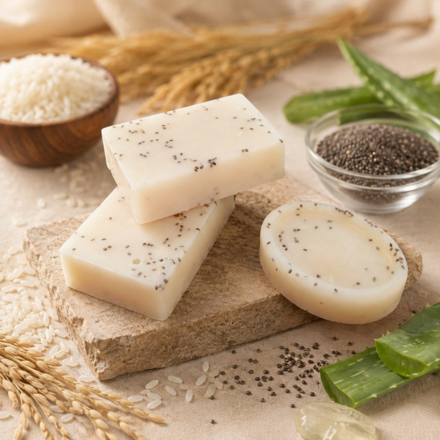 Glass Skin Rice & Chia Seed Soap⭐