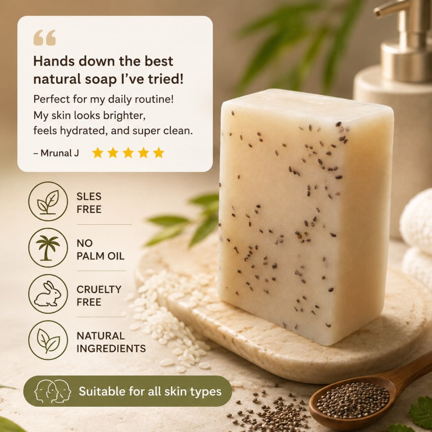 Glass Skin Rice & Chia Seed Soap⭐