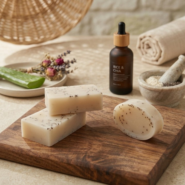Glass Skin Rice & Chia Seed Soap⭐