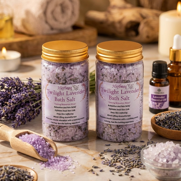 TWILIGHT LAVENDER EPSOM BATH SALT:  Evening Relaxation Ritual