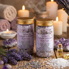 TWILIGHT LAVENDER EPSOM BATH SALT:  Evening Relaxation Ritual